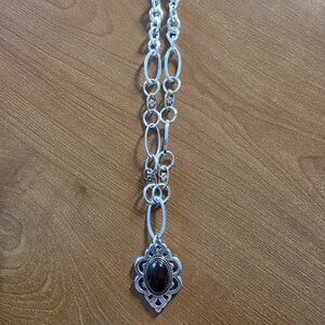 Brighton Geneva Silver Necklace with Deep Bronze Pendant
